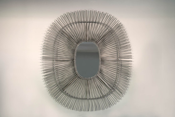 Mask Mirror - steel | Miroirs | MARY&