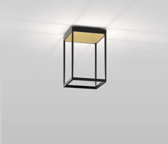 REFLEX² S 300 black | pyramid structure gold | Ceiling lights | serien.lighting