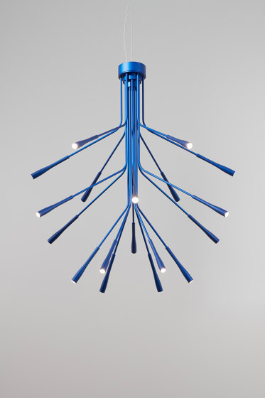 Lightweight Chandelier bead-blasted blue | Kronleuchter | Tom Kirk Lighting