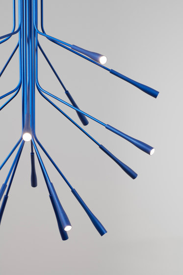 Lightweight Chandelier bead-blasted blue | Chandeliers | Tom Kirk Lighting