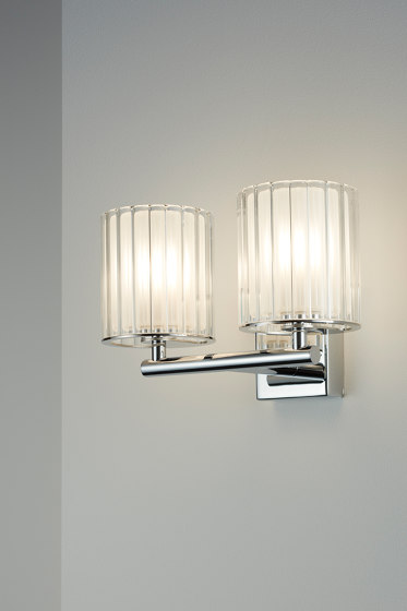 Flute Wall Light Double IP44 polished chrome | Appliques murales | Tom Kirk Lighting