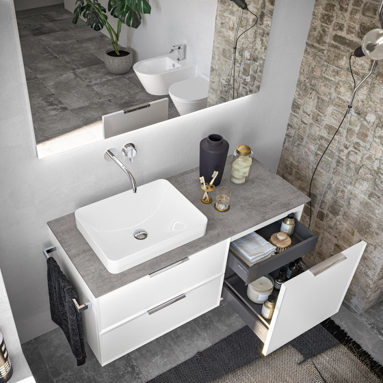Semi-recessed washbasins Thin | Lavabos | Berloni Bagno