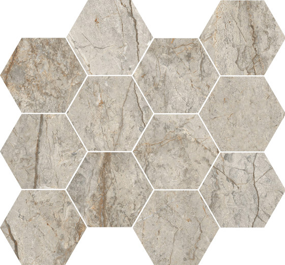 Canova Oxford Grey | Esagona | Keramik Mosaike | Rondine