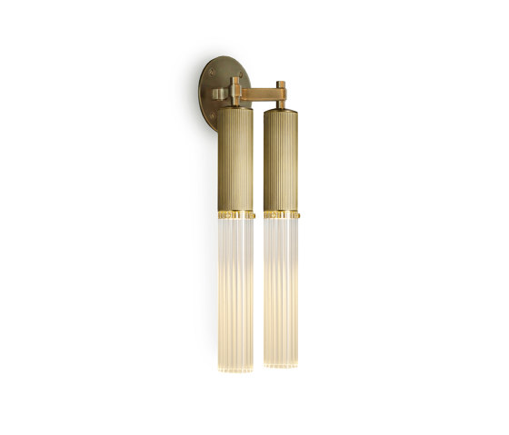 Flume | Double Wall Light - Antique Brass | Wall lights | J. Adams & Co