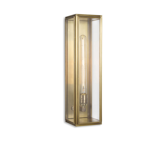 Lantern | Ash Wall Light - Large - Antique Brass & Clear Glass by J. Adams & Co | Wall lights