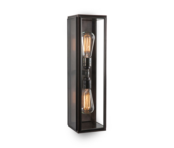 Lantern | Ash Wall Light - Large Twin Lamp - Bronze & Clear Glass | Wandleuchten | J. Adams & Co
