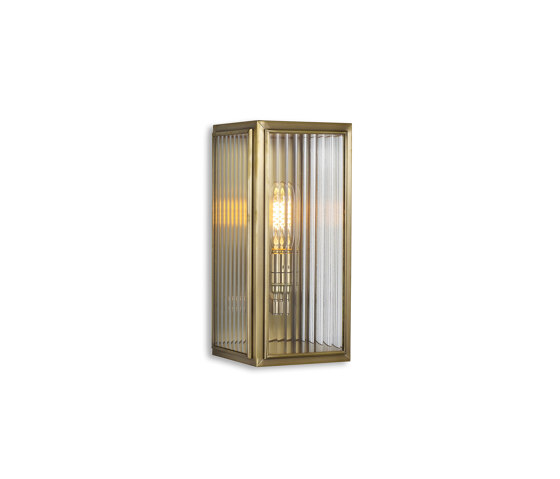 Lantern | Ash Wall Light - Small - Antique Brass & Clear Reeded Glass | Appliques murales | J. Adams & Co