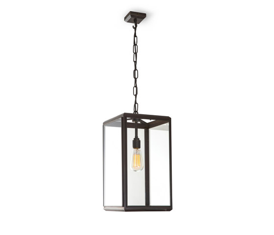 Lantern | Hazel Pendant Indoor - Small - Bronze & Clear Glass | Suspensions | J. Adams & Co