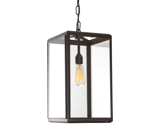 Lantern | Hazel Pendant Indoor - Small - Bronze & Clear Glass | Suspended lights | J. Adams & Co