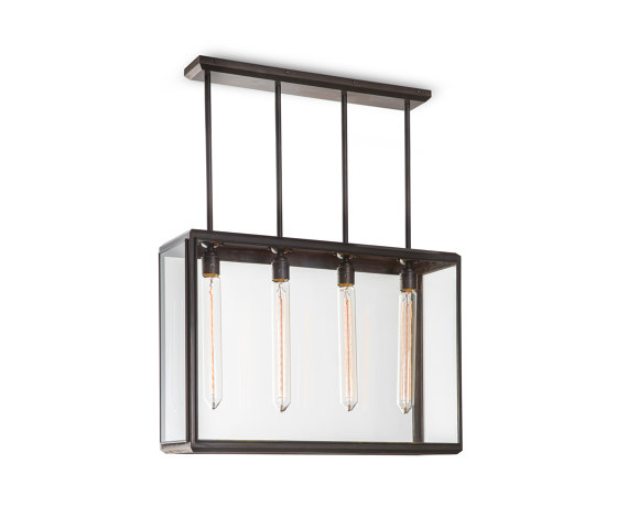 Lantern | Lilac Pendant 4 - Tall - Bronze & Clear Glass | Suspended lights | J. Adams & Co