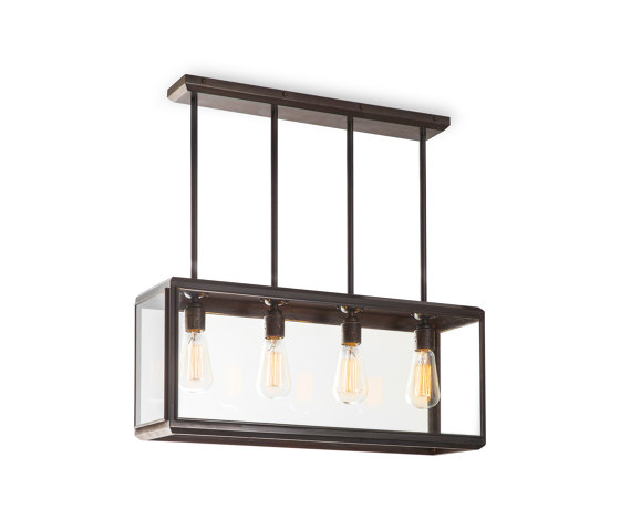 Lantern | Lilac Pendant 4 - Short - Bronze & Clear Glass | Suspended lights | J. Adams & Co