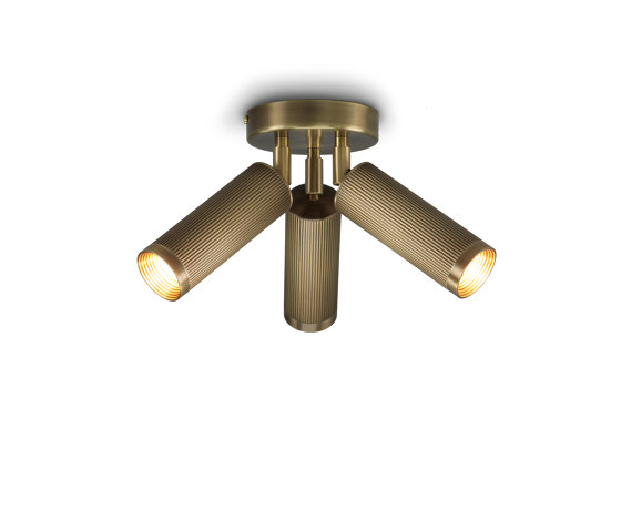 Spot | Triple Ceiling Light - Antique Brass | Plafonniers | J. Adams & Co