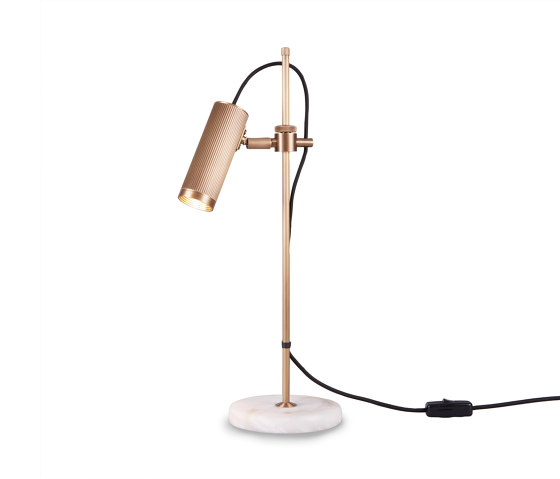 Spot | Desk Light - Antique Brass & Travertine | Luminaires de table | J. Adams & Co
