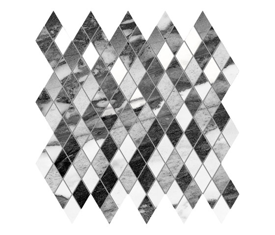 Tele di Marmo Decoro Losanghe XS Calacatta Renoir | Mosaici ceramica | EMILGROUP