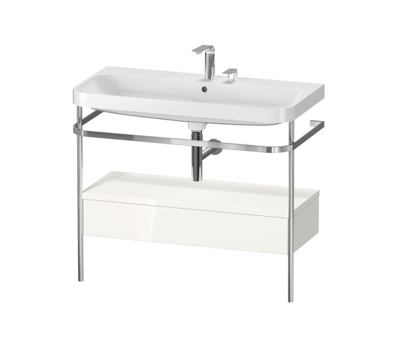Happy D.2 Plus - Furniture washbasin c-shaped with metal console floor-standing | Lavabi | DURAVIT