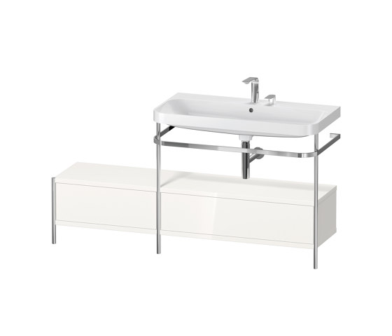Happy D.2 Plus - Furniture washbasin c-shaped with metal console floor-standing | Wash basins | DURAVIT
