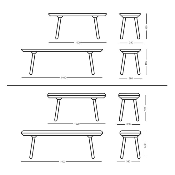 Naïve bench, 100 cm, grey, Kvadrat | Benches | EMKO PLACE