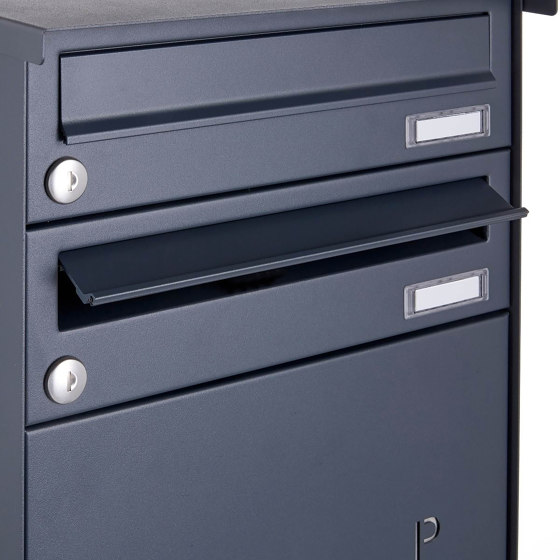 Basic | 10er Briefkastenanlage freistehend BASIC 863 ST-Q mit 5x Paketfach -10x Briefkasten in RAL 7016 | Mailboxes | Briefkasten Manufaktur