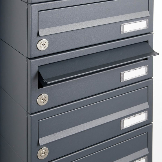 Basic | 10er Edelstahl Standbriefkasten Design BASIC Plus 385 X ST R - RAL nach Wahl | Mailboxes | Briefkasten Manufaktur