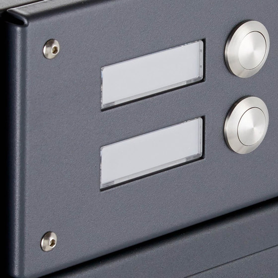 Basic | 10er Edelstahl Standbriefkasten Design BASIC Plus 385KX ST-R mit Klingel & Sprech-Kameravorbereitung Rechts | Mailboxes | Briefkasten Manufaktur