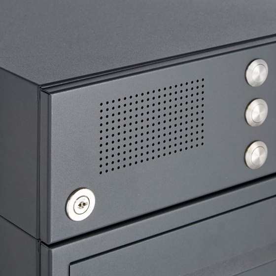 Basic | 10er Standbriefkasten Design BASIC Plus 385 KXP SP mit Klingel & Sprech - Kameravorbereitung Rechts | Mailboxes | Briefkasten Manufaktur