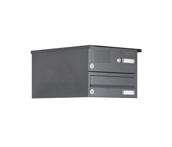 Basic | 1er Aufputz Briefkastenanlage Design BASIC 385A AP mit Klingelkasten - RAL 7016 anthrazitgrau | Mailboxes | Briefkasten Manufaktur