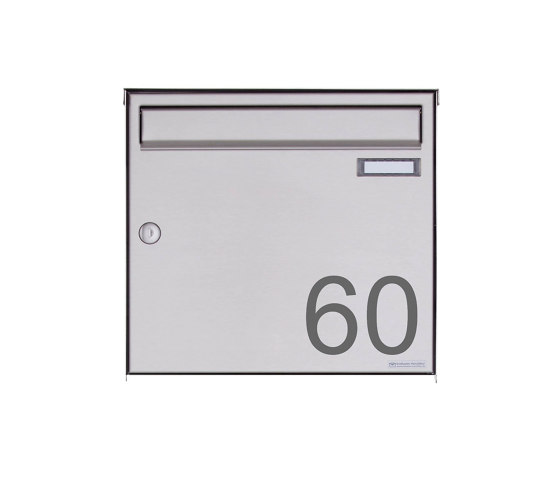 Basic | 1er Edelstahl Aufputz Briefkasten Design BASIC Plus 382XA AP - Edelstahl V2A geschliffen 100mm Tiefe | Mailboxes | Briefkasten Manufaktur