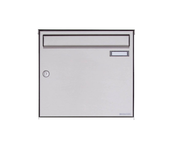 Basic | 1er Edelstahl Aufputz Briefkasten Design BASIC Plus 382XA AP - Edelstahl V2A geschliffen 100mm Tiefe | Mailboxes | Briefkasten Manufaktur