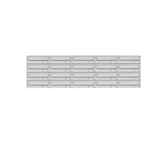 Basic | 20er 4x5 Edelstahl Aufputz Briefkastenanlage Design BASIC 385A AP | Buzones | Briefkasten Manufaktur