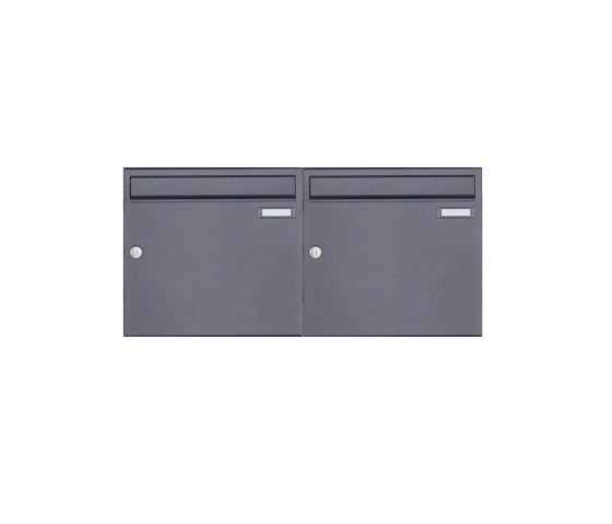 Basic | 2er 1x2 Aufputz Briefkasten Design BASIC 382A AP - DB703 eisenglimmer 100mm Tiefe | Mailboxes | Briefkasten Manufaktur