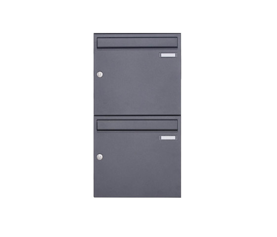 Basic | 2er 2x1 Aufputz Briefkasten Design BASIC 382A AP - DB703 eisenglimmer 100mm Tiefe | Mailboxes | Briefkasten Manufaktur