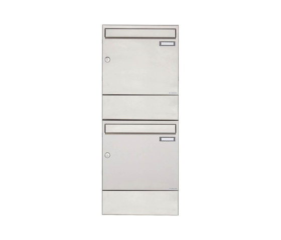 Basic | 2er 2x1 Edelstahl Aufputz Briefkasten BASIC 382A AP mit Zeitungsfach | Mailboxes | Briefkasten Manufaktur
