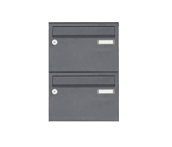 Basic | 2er Aufputz Briefkastenanlage Design BASIC 385 A 220 - RAL 7016 anthrazitgrau feinstruktur matt | Mailboxes | Briefkasten Manufaktur