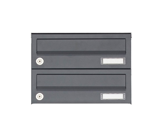Basic | 2er Aufputz Briefkastenanlage Design BASIC 385A AP - RAL 7016 anthrazitgrau | Mailboxes | Briefkasten Manufaktur