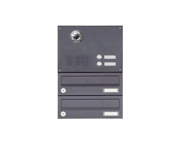 Basic | 2er Aufputzbriefkasten BASIC Plus 385 KXA SP mit Klingelkasten - Kameravorbereitung | Mailboxes | Briefkasten Manufaktur