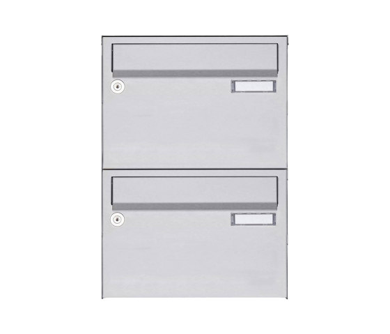 Basic | 2er Edelstahl Aufputz Briefkastenanlage Design BASIC 385 A 220 - Edelstahl V2A geschliffen | Mailboxes | Briefkasten Manufaktur