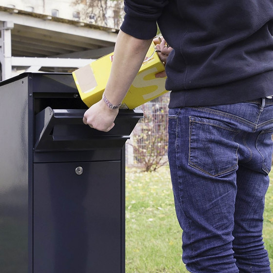 Basic | 2er Paketbriefkasten freistehend BASIC 862-ST-2 pulverbeschichtet mit Standelemente Edelstahl RAL 7016 anthrazitgrau feinstruktur matt | Briefkästen | Briefkasten Manufaktur