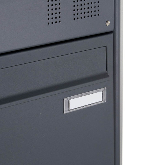 Basic | 2er Standbriefkasten Design BASIC 380 W ST-T mit Klingelkasten - RAL 7016 anthrazitgrau 100mm Tiefe | Mailboxes | Briefkasten Manufaktur