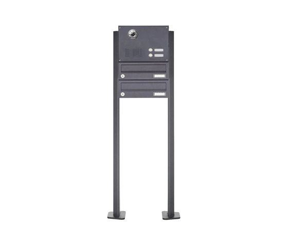 Basic | 2er Standbriefkasten Design BASIC Plus 385 KXP SP mit Klingel & Sprech - Kameravorbereitung | Mailboxes | Briefkasten Manufaktur