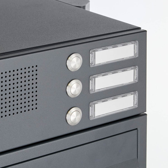Basic | 3er Standbriefkasten Design BASIC Plus 385 KXP SP mit Klingel & Sprech - Kameravorbereitung | Buzones | Briefkasten Manufaktur