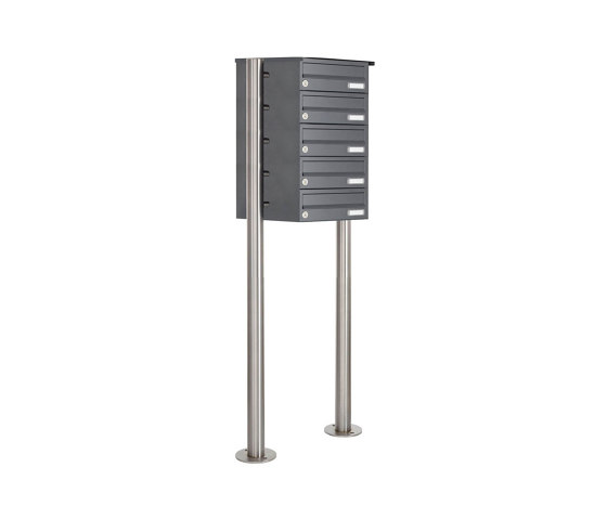 Basic | 5er Edelstahl Standbriefkasten Design BASIC Plus 385 X ST R - RAL nach Wahl | Mailboxes | Briefkasten Manufaktur