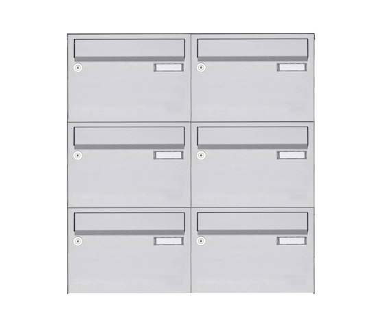 Basic | 6er Edelstahl Aufputz Briefkastenanlage Design BASIC 385 A 220 - Edelstahl V2A geschliffen | Mailboxes | Briefkasten Manufaktur