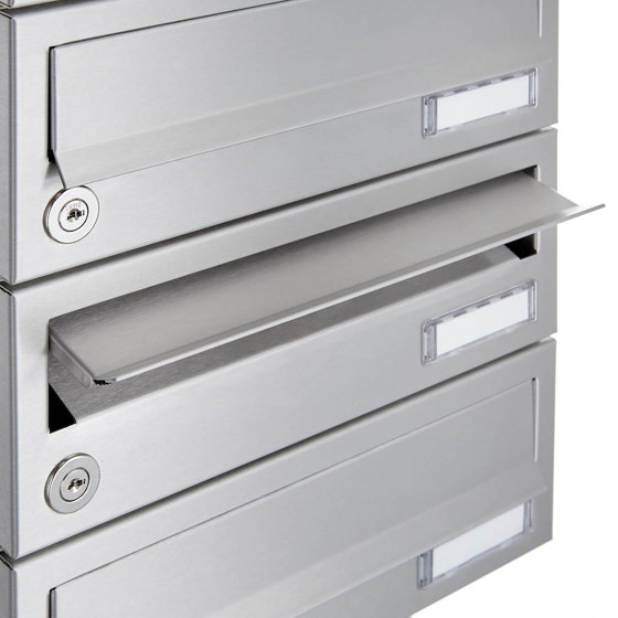 Basic | 8er 4x2 Aufputz Briefkastenanlage Design BASIC 385A AP - Edelstahl V2A, geschliffen | Mailboxes | Briefkasten Manufaktur