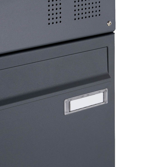 Basic | Aufputz Briefkasten Design BASIC 382A AP mit Klingelkasten & Zeitungsfach - RAL 7016 anthrazitgrau | Mailboxes | Briefkasten Manufaktur