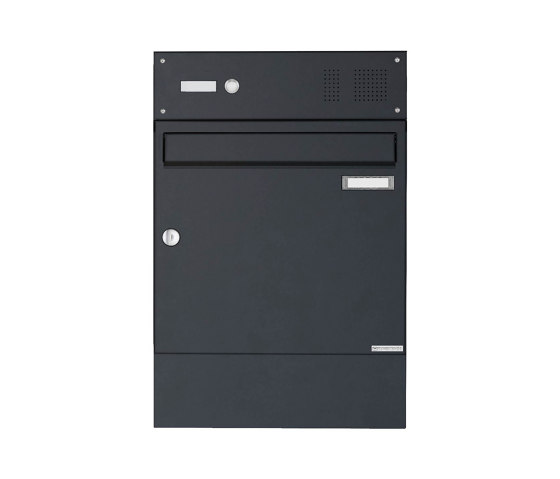 Basic | Aufputz Briefkasten Design BASIC 382A AP mit Klingelkasten & Zeitungsfach - RAL 7016 anthrazitgrau | Mailboxes | Briefkasten Manufaktur