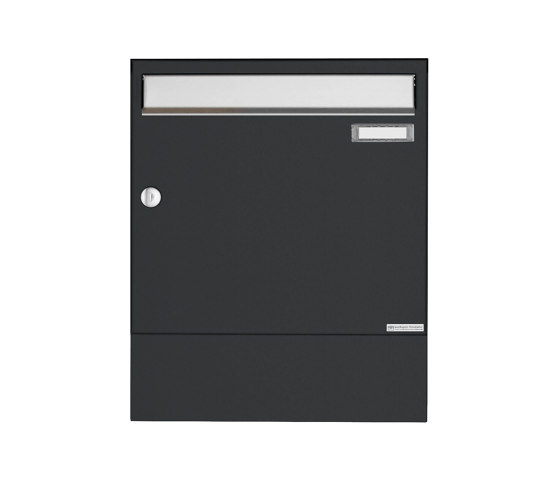 Basic | Aufputz Briefkasten Design BASIC 382A AP mit Zeitungsfach - Edelstahl-RAL 7016 anthrazitgrau | Buzones | Briefkasten Manufaktur