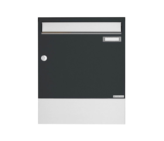 Basic | Aufputz Briefkasten Design BASIC 382A AP mit Zeitungsfach VA - Edelstahl-RAL 7016 anthrazitgrau | Buchette lettere | Briefkasten Manufaktur