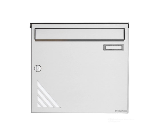 Basic | Edelstahl Briefkasten BASIC 630 Vertigo Design mit Regendach | Buzones | Briefkasten Manufaktur