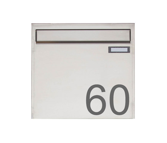Basic | Edelstahl Standbriefkasten als Zaunbriefkasten BASIC 381Z-ST-R - mit Klingelkasten Oben | Mailboxes | Briefkasten Manufaktur