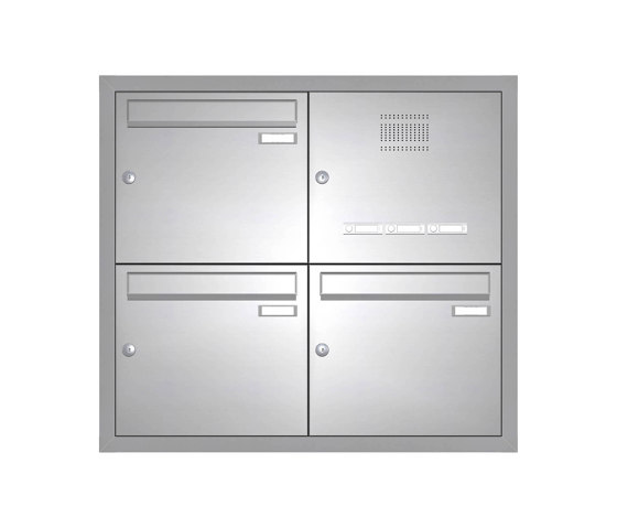 Basic | Edelstahl Unterputz Briefkastenanlage BASIC 534-UP - Klingel- Sprechstelle - 3 Parteien Rechts | Mailboxes | Briefkasten Manufaktur